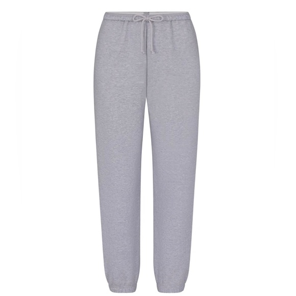 SKIMS Cotton Fleece Classic Hoodie & Jogger Set- Light Heather Grey (2X) - Picture 6 of 7